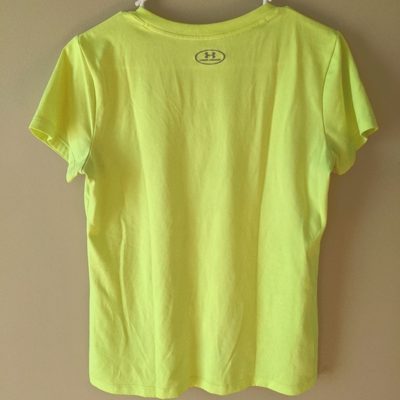 Under Armour soft knit running Tee shirt HiVis yellow green Medium - Picture 2 of 3
